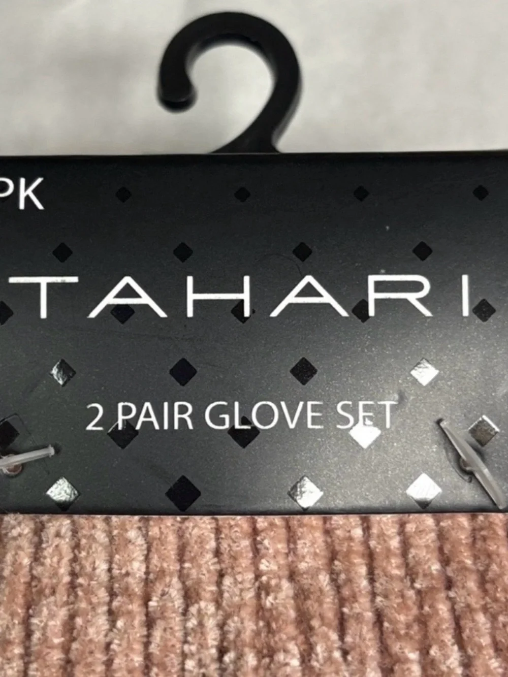 New Tahari Gloves 2 Pairs Set Women’s Pink & Black Knit Casual Winter Preppy